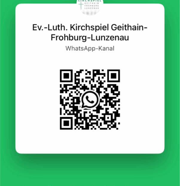 QR Code zum WhatsApp-Kanal des Kirchspiels Geithain-Frohburg-Lunzenau