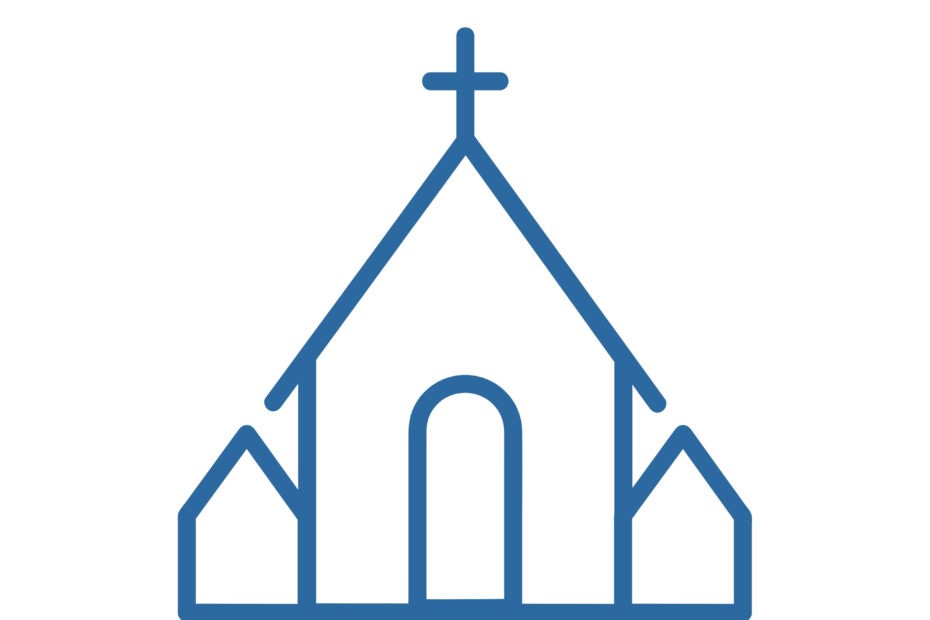 Kirche Grafik blau
