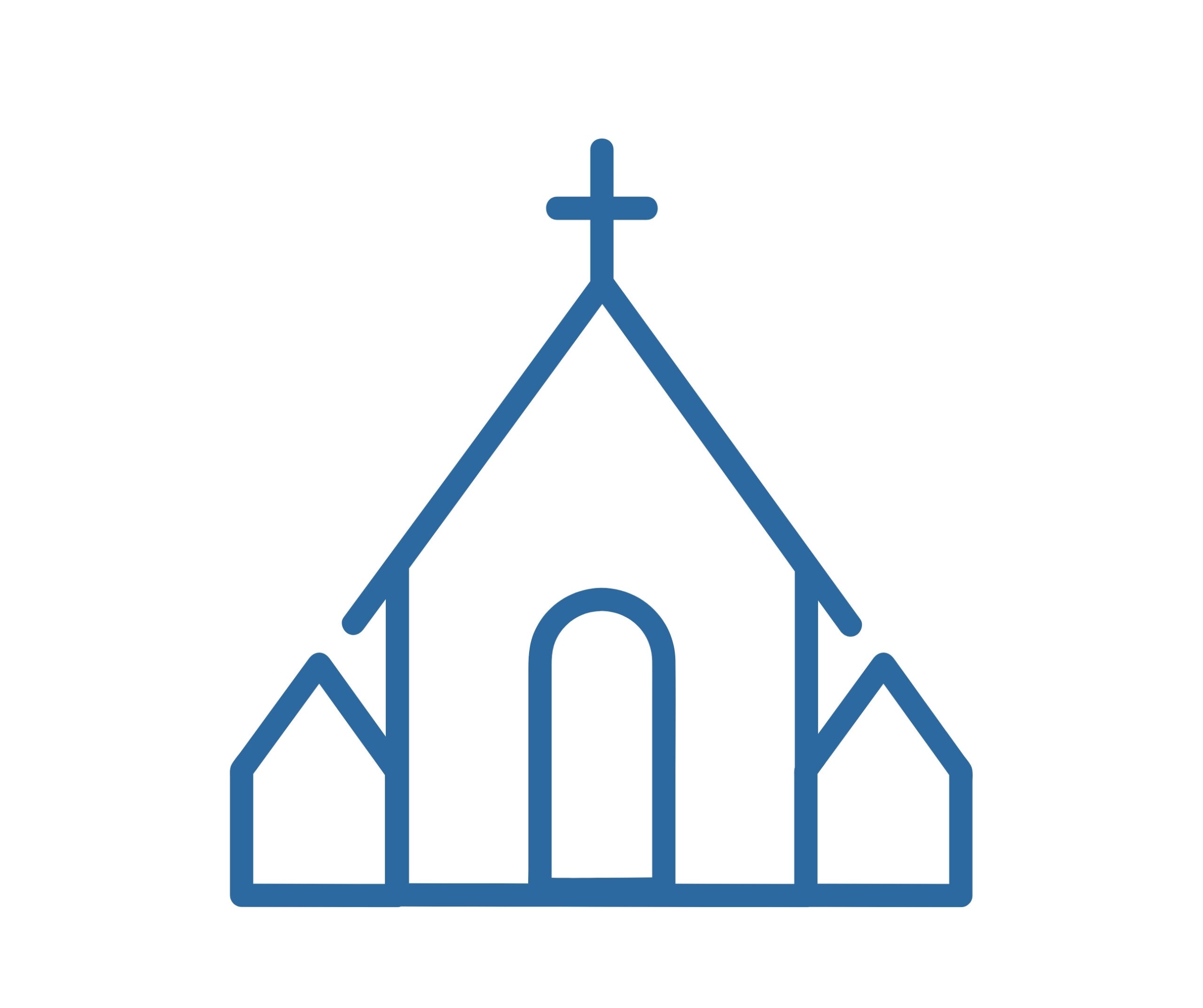 Kirche Grafik blau