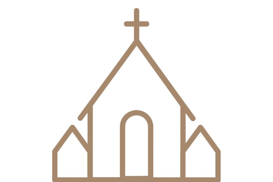 Kirche Grafik braun