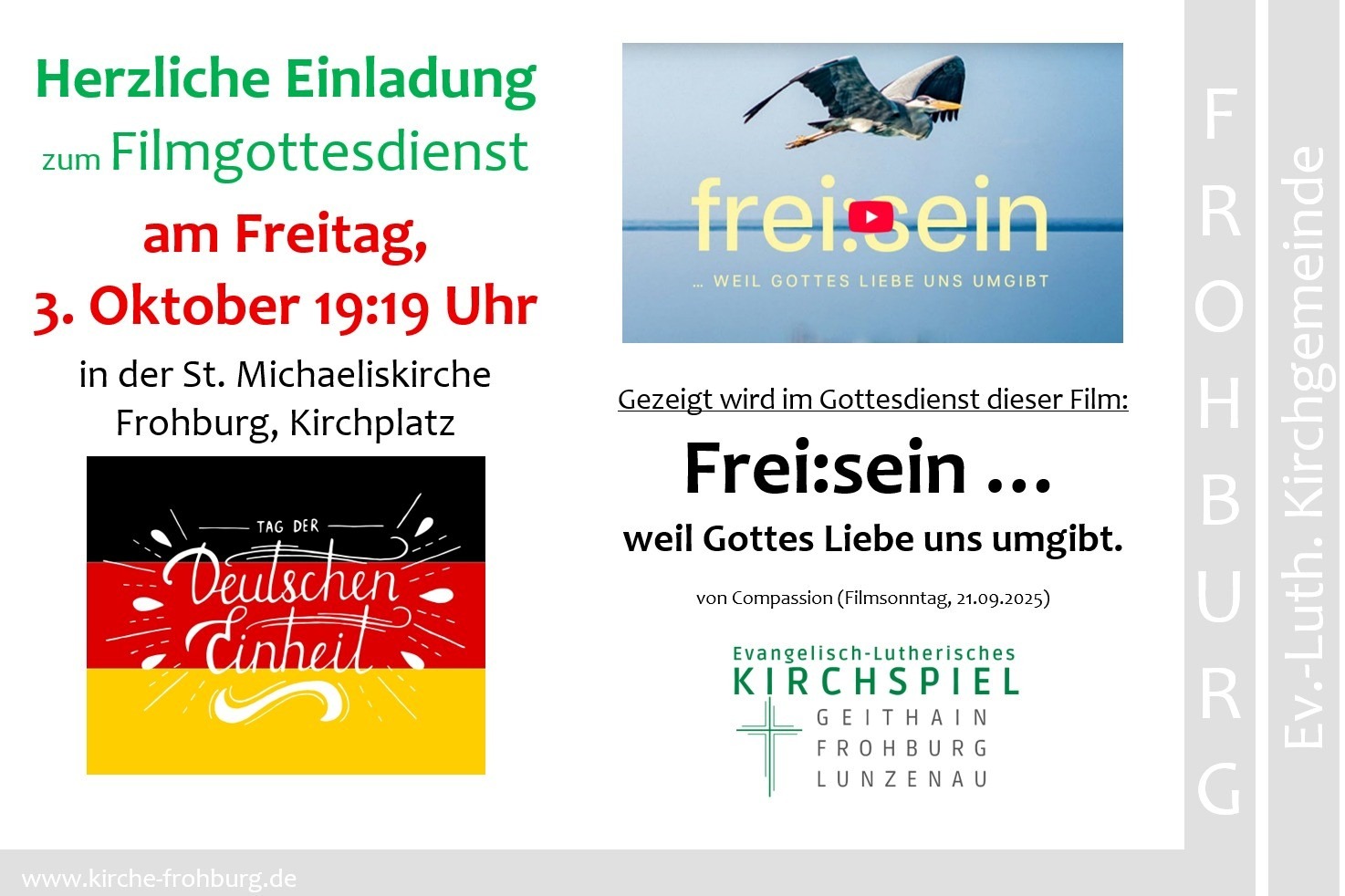 Filmgottesdienst – 3.10.25 – 19.19 Uhr – St. Michaelis Kirche – Frohburg
